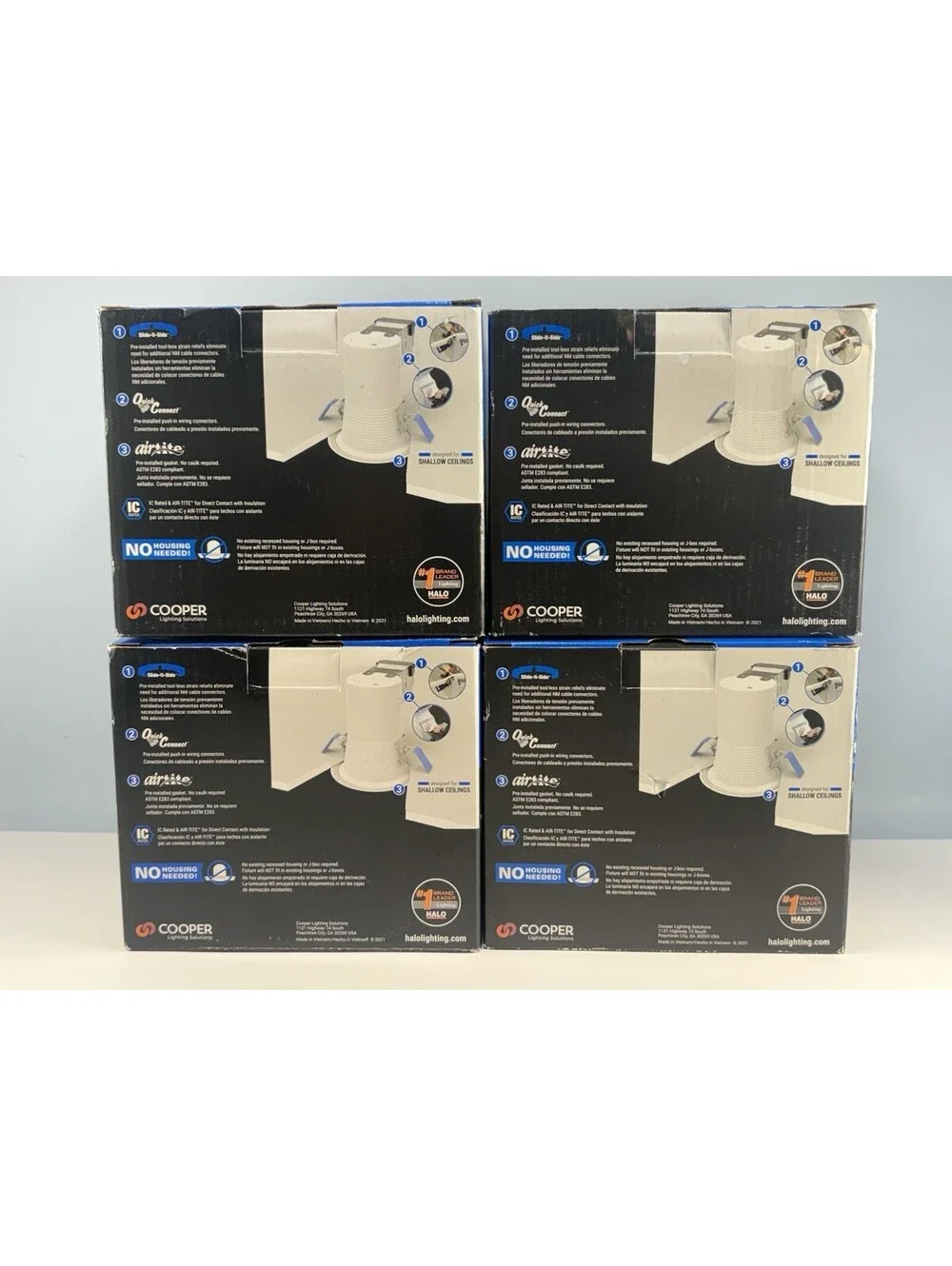 (4-Pack) HALO CEZ 4 in. Recessed Light Canless EZ-Trim Lamp-Based Direct Mount